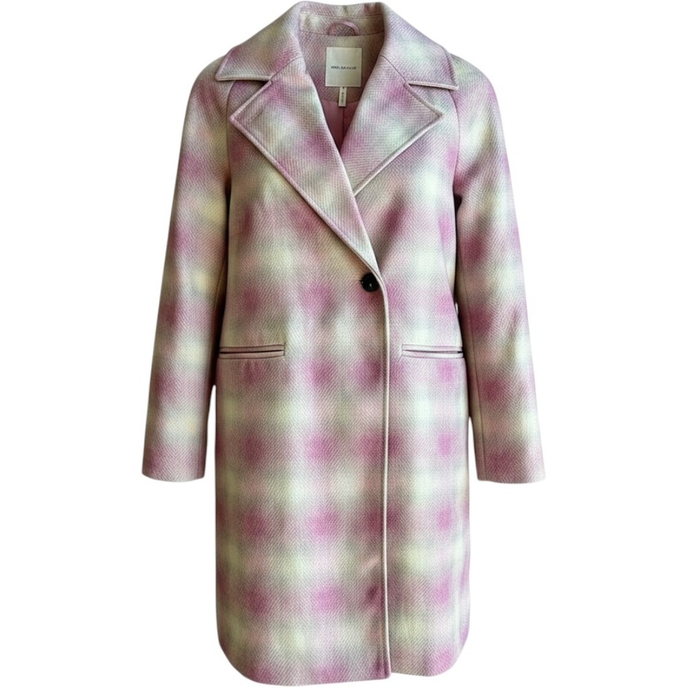 Avec Les Filles Raglan Walking Coat in Dusty‎ Pink Plaid  NWOT Sz S